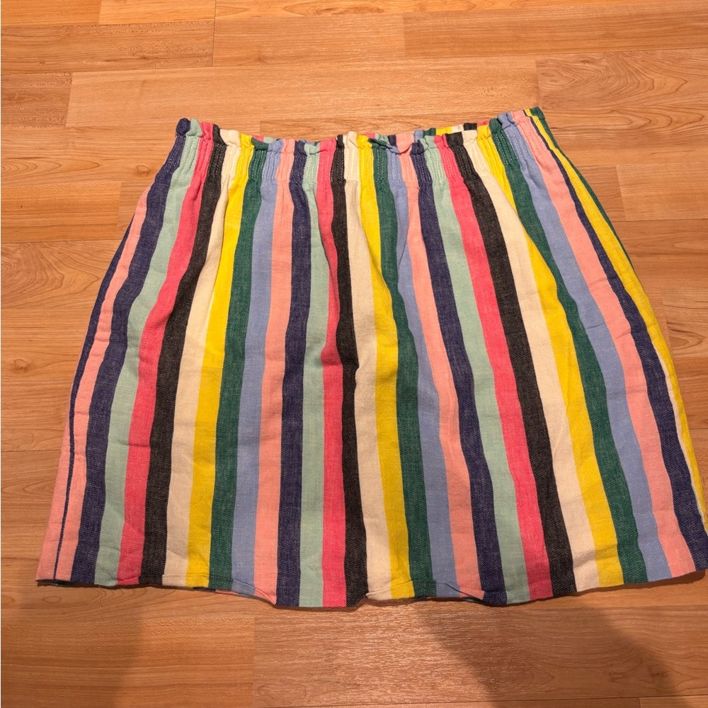 J.Crew Women’s Multi-Color Stripe Linen Blend Skirt- Size 6